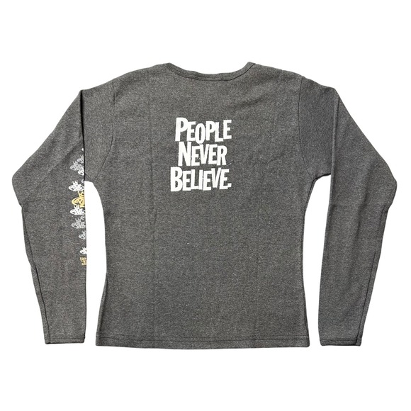 Vintage PNB Nation Clothing Grey Long Sleeve Graphic T Shirt Women's Size M NEW - Picture 3 of 9